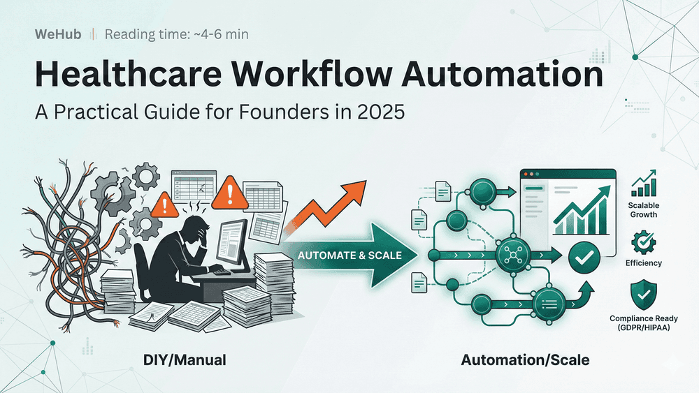 Preview card for the article: Healthcare Workflow Automation: A Practical Guide for Founders in 2026