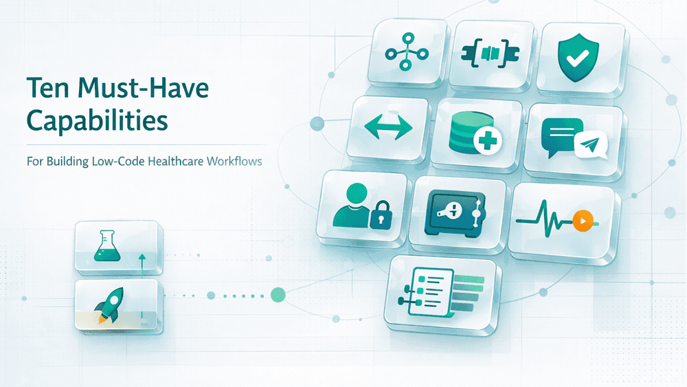 Preview card for the article: Ten Must-Have Capabilities For Building Low-Code Healthcare Workflows